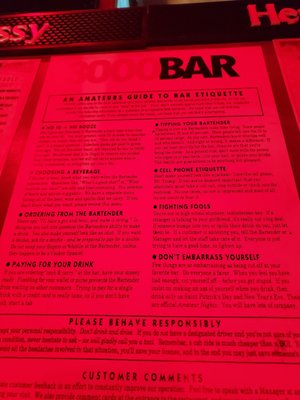 Menu photo 2 3000 Bar Birmingham, AL