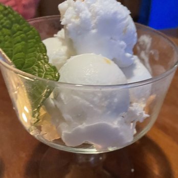 Pusadee's Garden - Coconut ice cream over sticky rice - Thai Near Me - Pittsburgh, Pennsylvania Pusadee's Garden - Coconut ice cream over sticky rice - Thai Near Me - Pittsburgh, Pennsylvania