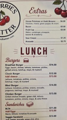 Menu photo 1 Cherries & Batter Breakfast Cafe San Diego, CA Menu photo 1 Cherries & Batter Breakfast Cafe San Diego, CA
