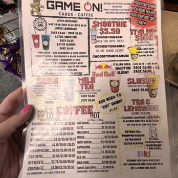 Game On - Menu - Coffee & Tea Near Me - Fayetteville, North Carolina