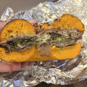 Elite Experience: Reno Tahoe Bagel Co. - Nor'easter tri tip sandwich on egg everything bagel - Yelp Events Near Me - Reno, Nevada