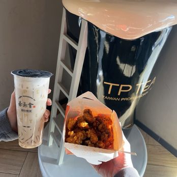 TP Tea - Tie Guan Yin Boba QQ Milk Tea + Popcorn Chicken (extra spicy) - Bubble Tea Near Me - Cupertino, California TP Tea - Tie Guan Yin Boba QQ Milk Tea + Popcorn Chicken (extra spicy) - Bubble Tea Near Me - Cupertino, California