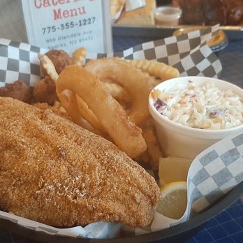 Carolina Kitchen & Barbeque - Catfish basket; offered on Fridays. Available during week w/o all the extras. - Barbeque Near Me - Sparks, Nevada Carolina Kitchen & Barbeque - Catfish basket; offered on Fridays. Available during week w/o all the extras. - Barbeque Near Me - Sparks, Nevada