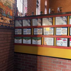 Los Arcos Mexican Food & Tequila Bar - Award Wall at entry