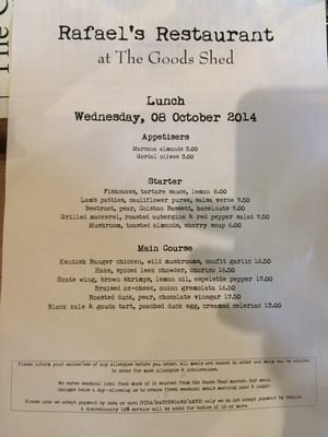 Menu photo 5 Goods Shed Canterbury, KEN Menu photo 5 Goods Shed Canterbury, KEN