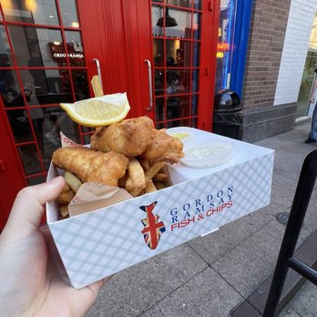 Gordon Ramsay Fish & Chips - Fish and chips box - Comfort Food Near Me - Las Vegas, Nevada Gordon Ramsay Fish & Chips - Fish and chips box - Comfort Food Near Me - Las Vegas, Nevada