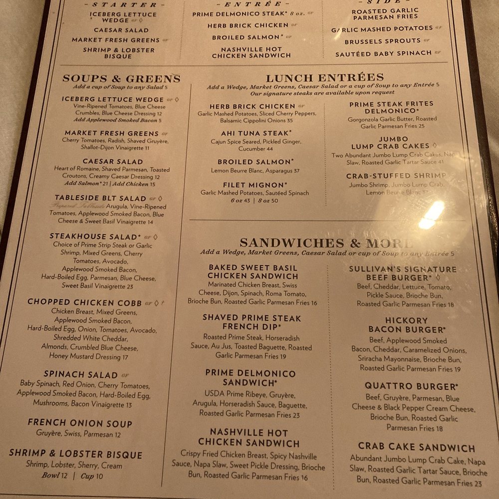 Sullivan's Steakhouse - Menu - Steakhouses Near Me - Naperville, Illinois Sullivan's Steakhouse - Menu - Steakhouses Near Me - Naperville, Illinois