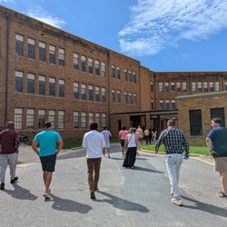 High Point Central High School - Outside. Walking to the library. HPC Class of 2000 Reunion School Tour on July 19, 2025.