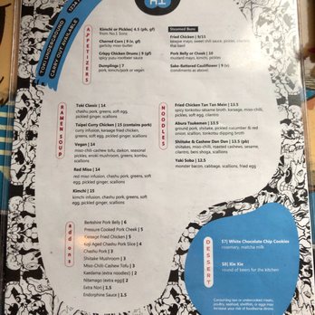 Toki Underground - Menu 2 of 2 - July 2019 - VN - Ramen Near Me - Washington, DC, District of Columbia