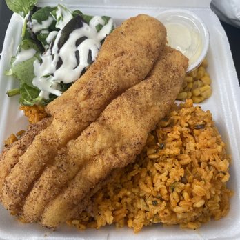 Lacoy’s - Catfish with gandule rice - Food Trucks Near Me - Wahiawa, Hawaii