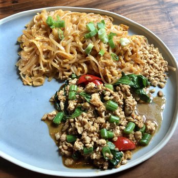 Temsib Eatery & Bar - Lunch combo - Phad Thai and Krapao w/ chicken. The dish normally also comes w/ rice but I asked them to skip it. - Thai Near Me - Bellevue, Washington Temsib Eatery & Bar - Lunch combo - Phad Thai and Krapao w/ chicken. The dish normally also comes w/ rice but I asked them to skip it. - Thai Near Me - Bellevue, Washington