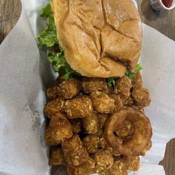 Teddy's Bigger Burgers - Aiea - Single burger with a large order of tots and a gifted onion rings from hubs - Burgers Near Me - Aiea, Hawaii Teddy's Bigger Burgers - Aiea - Single burger with a large order of tots and a gifted onion rings from hubs - Burgers Near Me - Aiea, Hawaii