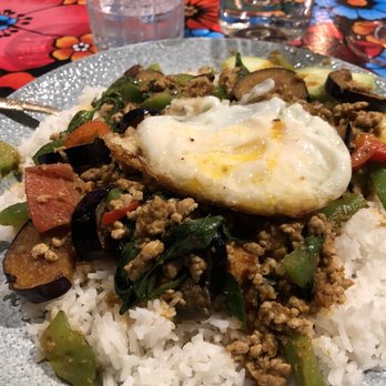 Wild Rose Northern Thai Eats - Holy eggplant with chicken - Thai Near Me - Bend, Oregon Wild Rose Northern Thai Eats - Holy eggplant with chicken - Thai Near Me - Bend, Oregon