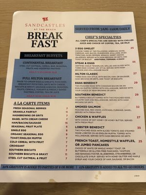 Menu photo 4 Sandcastles Miramar Beach, FL