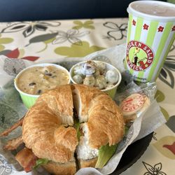Chicken Salad Chick - Cranberry Kelly w bacon poblano soup & grape salad