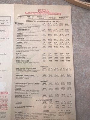 Menu photo 8 Pizza Factory Bishop, CA