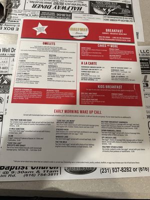 Menu photo 1 Halfway Diner Rockford, MI