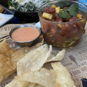 Bulla Gastrobar - Tuna tartar and a Kale Caesar Salad - Spanish Near Me - Plano, Texas