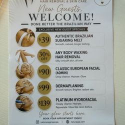 NATURA Hair Removal & Skin Care - Grand opening offers!
