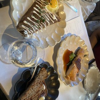 La Mercerie - CRISPY CHICKEN AND GREEN BEANS, Comte and Eggs Cocotte Grand-Mre, anchovy toast - French Near Me - New York, New York La Mercerie - CRISPY CHICKEN AND GREEN BEANS, Comte and Eggs Cocotte Grand-Mre, anchovy toast - French Near Me - New York, New York