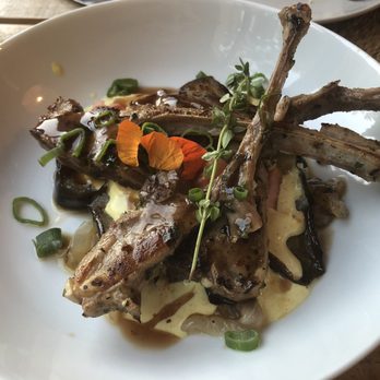 Es Taller - Mallorca lamb chops with spiced yogurt, aubergine, and walnuts - Spanish Near Me - Valldemossa, PM Es Taller - Mallorca lamb chops with spiced yogurt, aubergine, and walnuts - Spanish Near Me - Valldemossa, PM