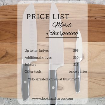 Looking Sharp - Price list - Knife Sharpening Near Me Looking Sharp - Price list - Knife Sharpening Near Me
