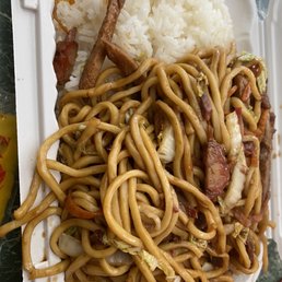 Pork Lo Mein lunch special with white rice (they also give you a soda)--you can get fried rice at no additional cost
