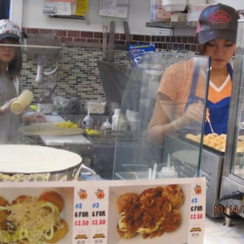 Mojoilla Fresh - making takoyaki - Creperies Near Me - Flushing, New York