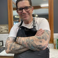 Temescal Alley Barber Shop - Nick, one of the owners and a great barber!