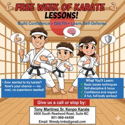 Tony Martinez Sr Kenpo Karate - Come in for a free week!