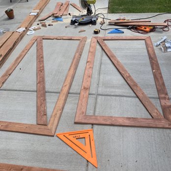Green Bean's Organic Ideas - construction materials laid out on concrete - Landscaping Near Me