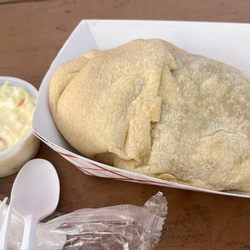 Pasty and coleslaw