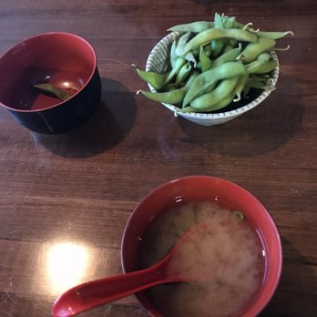 reHARU Sushi - Before your meal they serve Edamame and Miso Soup - Sushi Bars Near Me - Anchorage, Alaska reHARU Sushi - Before your meal they serve Edamame and Miso Soup - Sushi Bars Near Me - Anchorage, Alaska