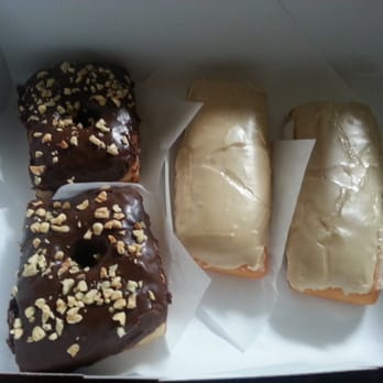 Guru Donuts - V Chocolate w/ peanuts and maple bars. - Donuts Near Me - Boise, Idaho Guru Donuts - V Chocolate w/ peanuts and maple bars. - Donuts Near Me - Boise, Idaho