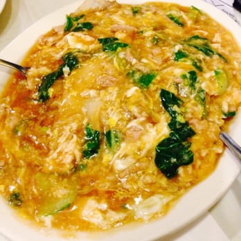 Asian Legend - Chow fun with chicken and Bok choy drenched in a garlic, egg sauce. My fave dish :) - Taiwanese Near Me - Ann Arbor, Michigan