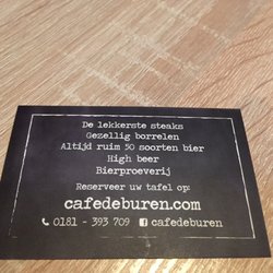De Buren - Visite kaartje met gegevens