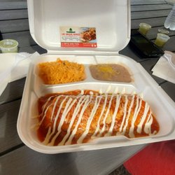 Los Amigos Express - Shredded Pork Burrito platter.