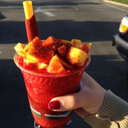 Mangonada with the Strawberry Sorbet. Mangonada with the Strawberry Sorbet.