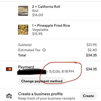 Do Eat - receipt what i actually ordered - Thai Near Me - Minot, North Dakota