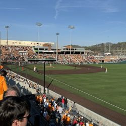 Lindsey Nelson Stadium - View from the picnic area down the first base line in the outfield.