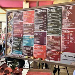 Restaurante Colonial - Menu