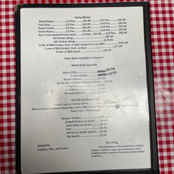 Hart's Bar-B-Que - Menu pg 1