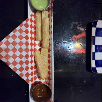 Fuego Latino Gastropub - Yucca Fries - light very tasty alone and really good with the two sauces - Latin American Near Me - Georgetown, Texas Fuego Latino Gastropub - Yucca Fries - light very tasty alone and really good with the two sauces - Latin American Near Me - Georgetown, Texas