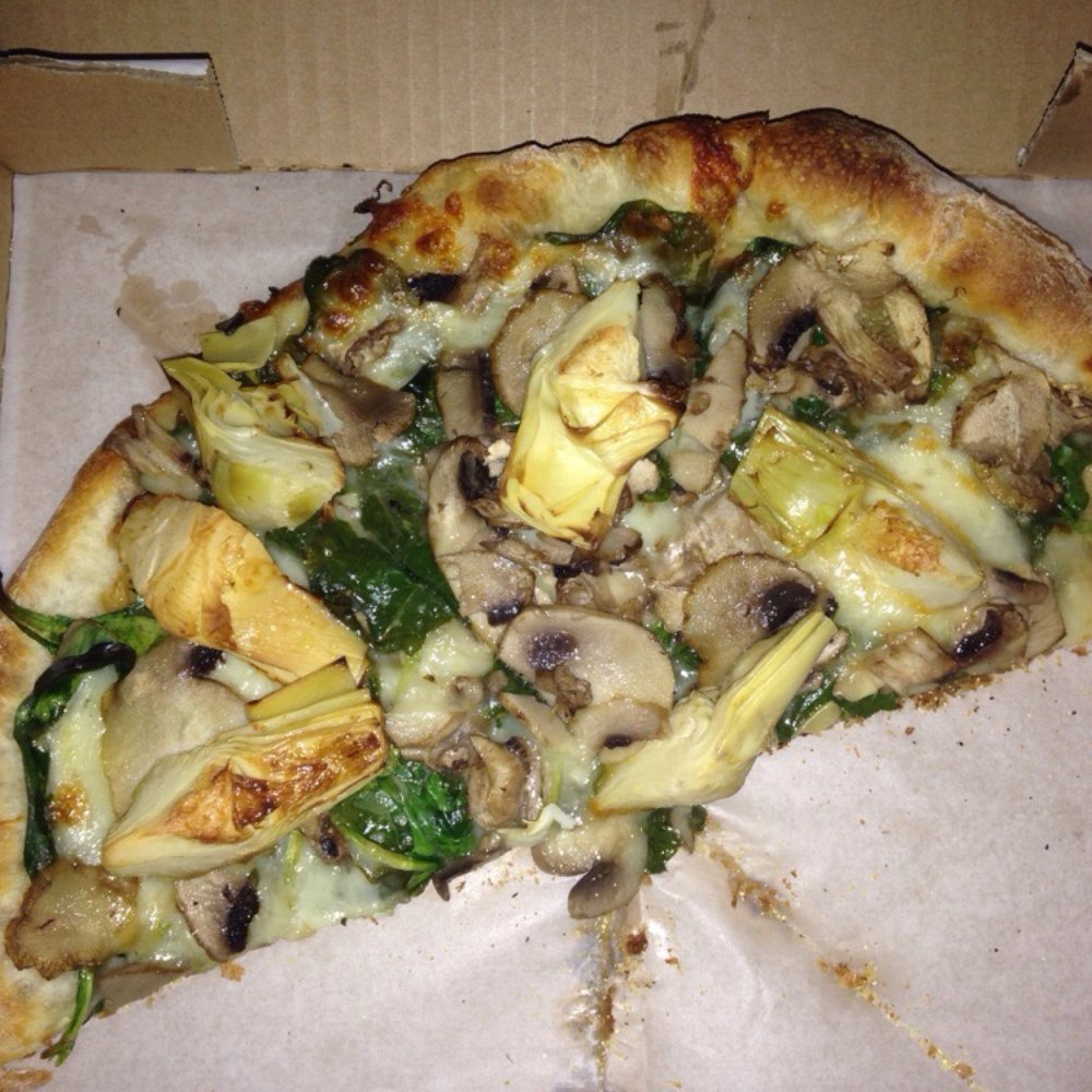 Pizza Bella - Half of my personal spinach mushroom and cheese pizza! Yummy... - Pizza Near Me - Katy, Texas