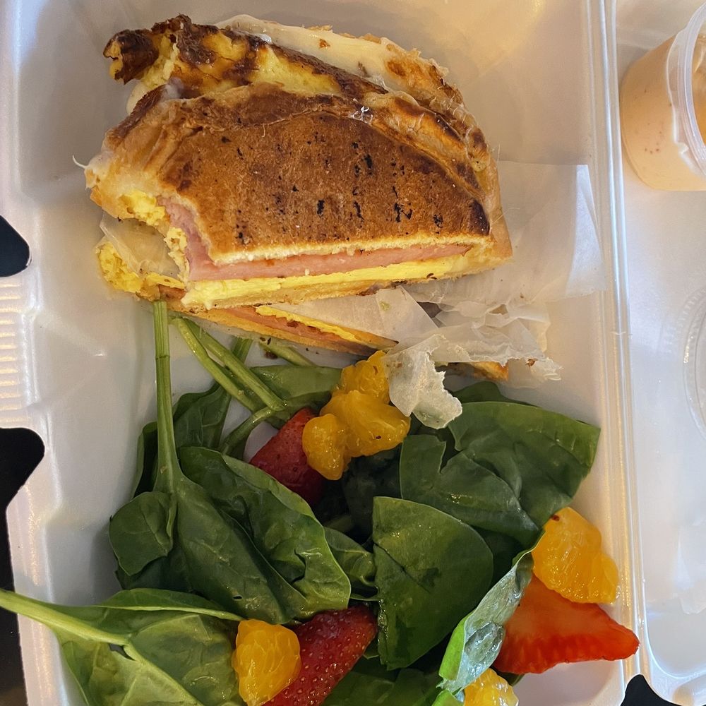 LP Espresso - Egg, ham and cheese croissant panini. With side salad. - Coffee & Tea Near Me - Page, Arizona LP Espresso - Egg, ham and cheese croissant panini. With side salad. - Coffee & Tea Near Me - Page, Arizona