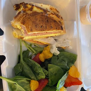LP Espresso - Egg, ham and cheese croissant panini. With side salad. - Coffee & Tea Near Me - Page, Arizona