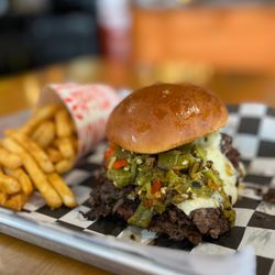 Stackers Burger - Green chile cheeseburger