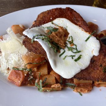 Sulmona - Chicken Parmesan with Rigatoni Pasta - Pizza Near Me - Cambridge, Massachusetts Sulmona - Chicken Parmesan with Rigatoni Pasta - Pizza Near Me - Cambridge, Massachusetts