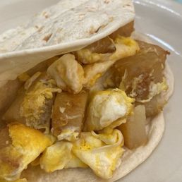Potato and egg taco