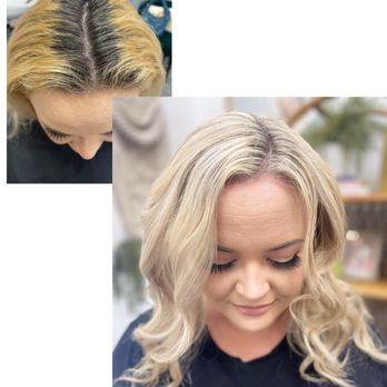 Moonfox Hair Loft - Color correction with a "babe" transformation and fresh contemporary haircut - Hair Stylists Near Me Moonfox Hair Loft - Color correction with a "babe" transformation and fresh contemporary haircut - Hair Stylists Near Me
